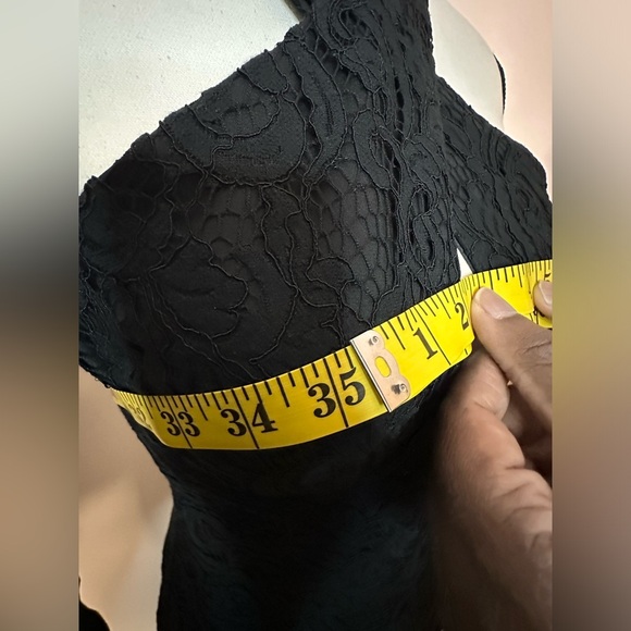 BARDOT Black Lace Halter Cross Neck MIDI Tea Length Dress Sz 8 NWT (A0059 B3) - Picture 7 of 15